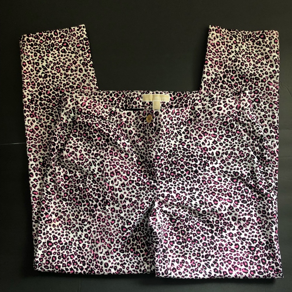 Michael Kors Pink Leopard Print Pant Size 10